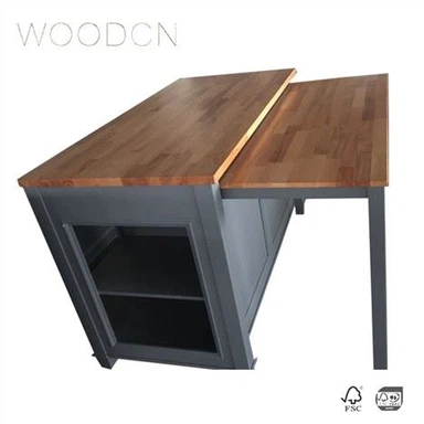 Beech Wood Butcher Block Metal Cabinet Top