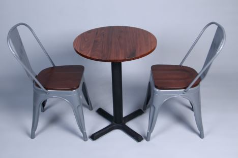 Mesa de centro de madeira maciça colada nogueira egde preta