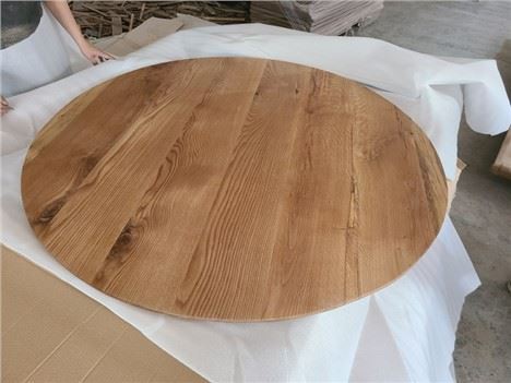 Tampo de mesa redondo de madeira maciça de carvalho branco