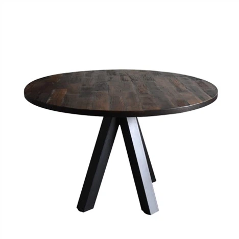 Mesa de jantar folheada reciclar madeira de olmo velho